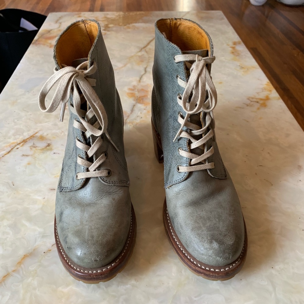 Frye Sabrina 6G Lace Up Boot - Heather Blue/8.5